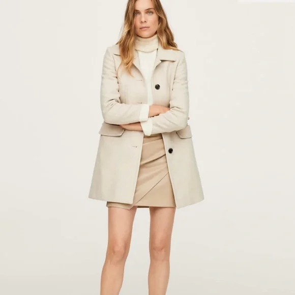 Mango Jackets Coats Mango Pocketed Wool Coat Size M Poshmark